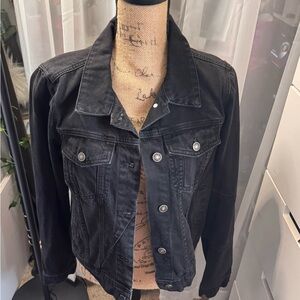 Free People Washed Black Denim Jacket - size M